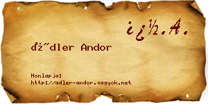 Ádler Andor névjegykártya