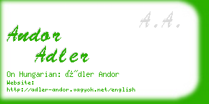 andor adler business card